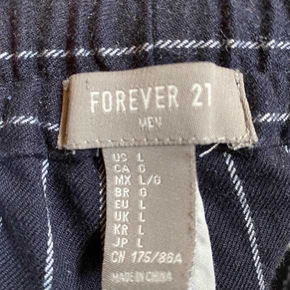 Forever 21 Male Pants Pinstriped Slim Fit Tapered - Picture 4 of 8